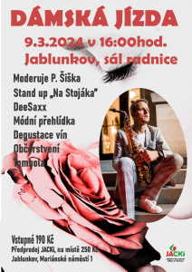 DÁMSKÁ JÍZDA 9. 3. 2024 v 16:00 hodin, Jablunkov, sál radnice